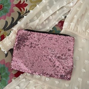 SALE! NEW! Pink sequin oversize clutch purse